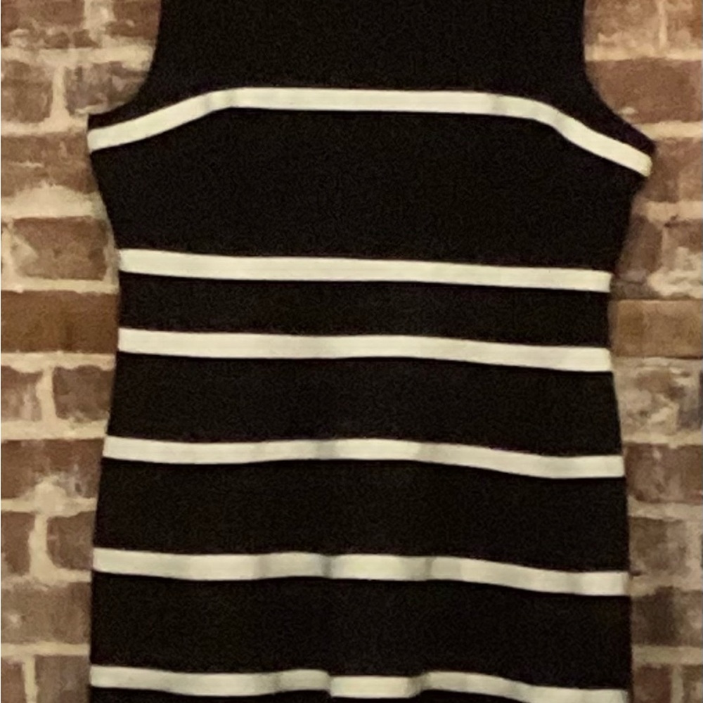 Tommy Hilfiger Black and White Striped Sleeveless Women’s Dress
